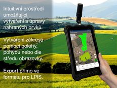 Ruční navigace STONEX S70G GNSS s aplikací GeoSIS vytváření zákresů a prvků